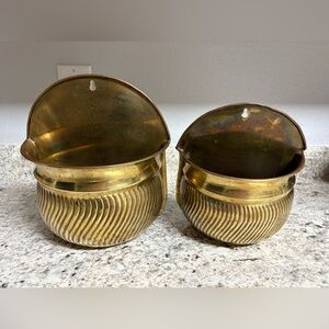 Vintage Brass Wall Packet Planters